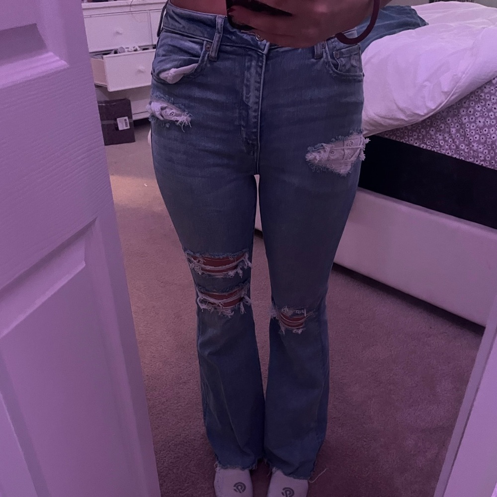 american eagle high waisted flare jeans